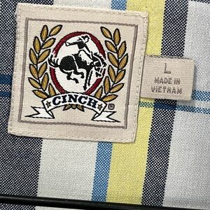 Cinch Blue and Yellow Plaid Shirt with Logo